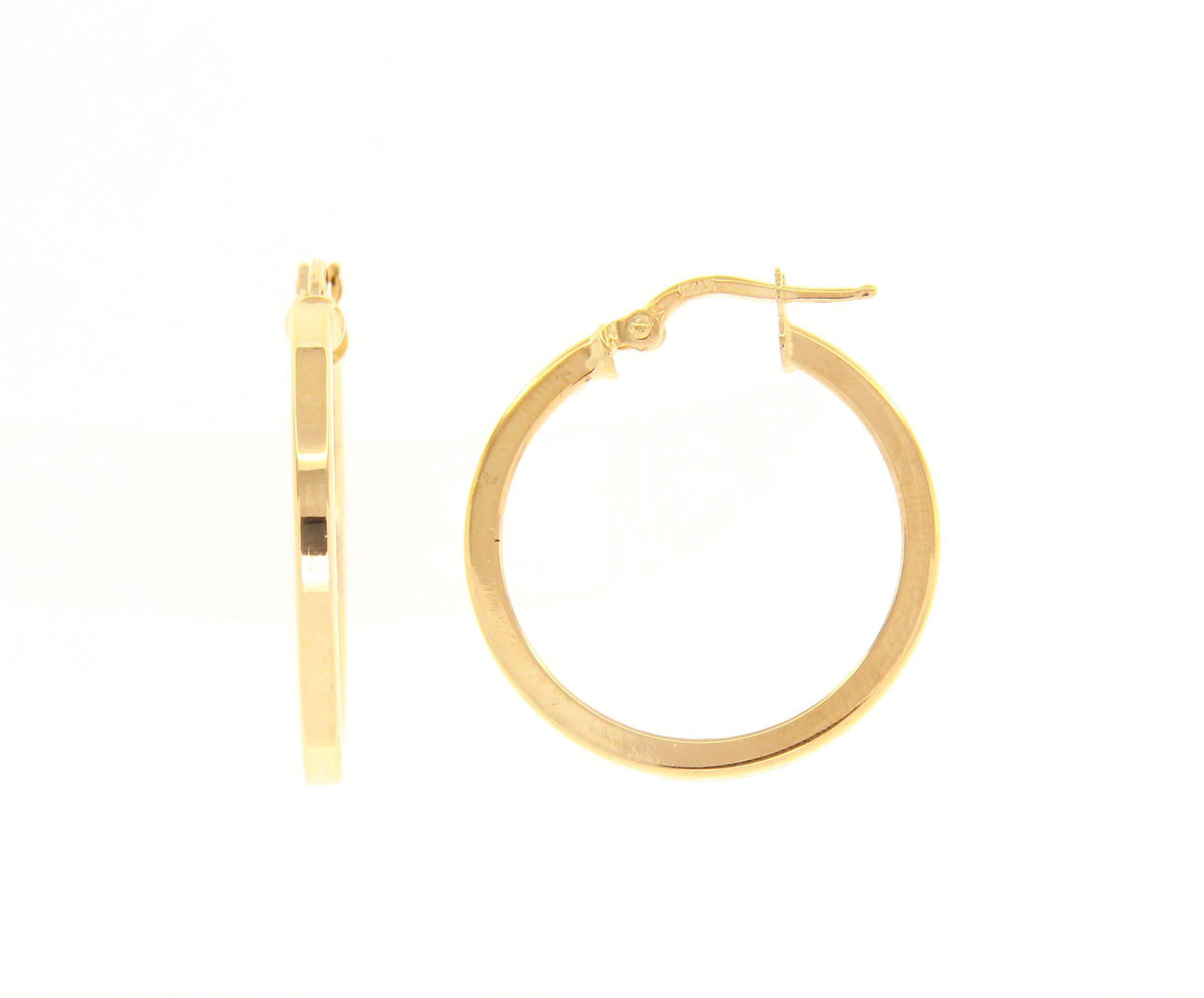 Golden hoop earrings 14k  (code S235102)